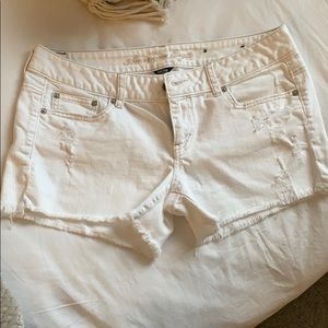 White denim shorts